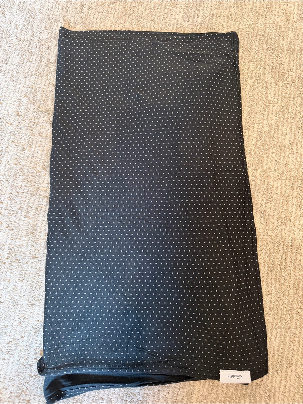 solly baby swaddle Black with White Polka Dots